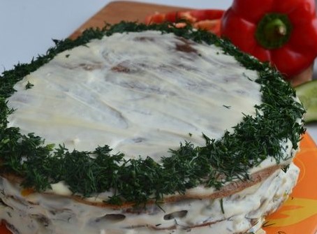 Csirkemáj torta
