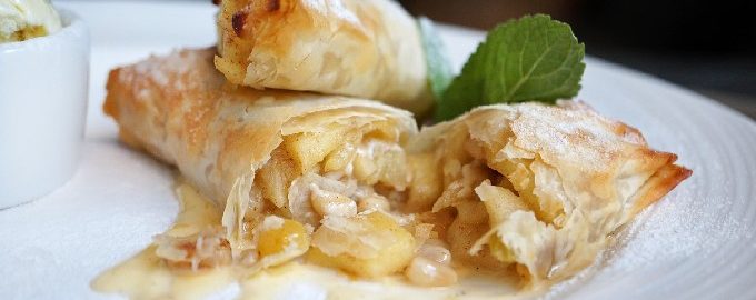 Strudel amb pomes de pasta de full