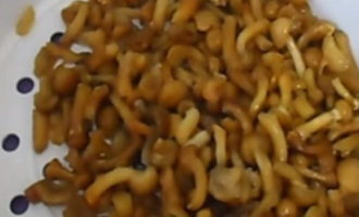 Dezghețați ciupercile în orice fel (în apă rece sau cuptorul cu microunde).