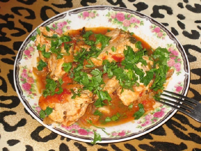 Chakhokhbili en pollastre georgiano