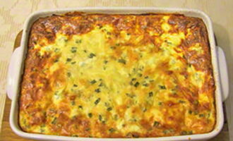 Coure la cassola al forn a 180 graus durant 40 minuts. Serviu la cassola calenta. Coure la cassola al forn a 180 graus durant 40 minuts. Serviu la cassola calenta.