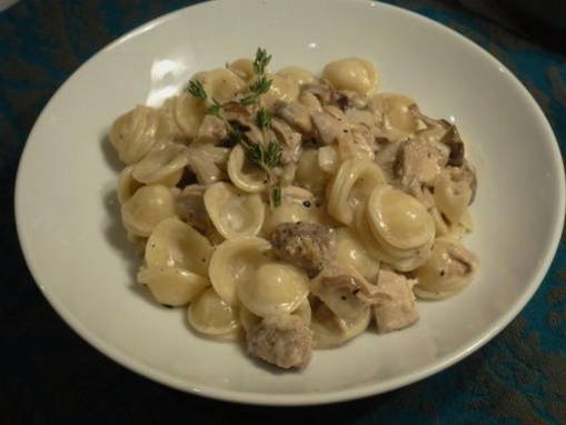 Pollastre amb ceps en salsa de crema