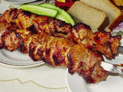 Shish-kebab op de grill