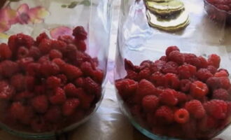 Ilagay ang mga raspberry sa isang malinis, isterilisadong garapon. Budburan ang citric acid sa mga berry. Buksan ang kalan. Ibuhos ang tubig sa kawali at ilagay ito sa burner. 