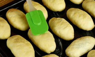 Formăm plăcinte identice din aluat și fructe de pădure și le punem într-o tavă de copt acoperită cu unt. Gatiti 15-20 de minute la 180 de grade.