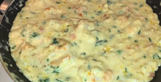 Garnalen in romige saus