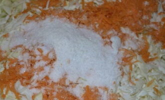 Se presară ingredientele cu sare. Se presară ingredientele cu sare.