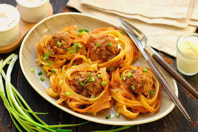 Pastabon med köttfärs i ugnen