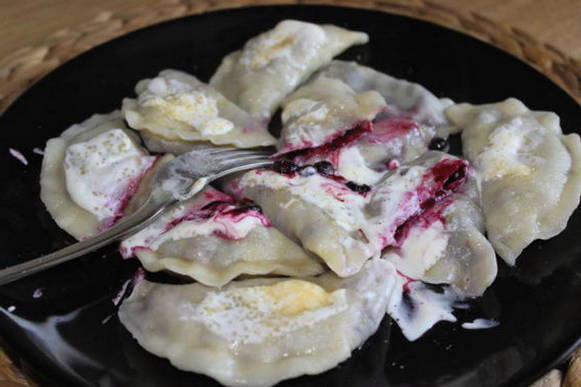 Dumplings met bosbessen