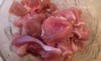 Hoe kalkoen in roomsaus koken? Was het vlees, droog het en snijd het in plakjes, waarvan de dikte ongeveer 1 cm moet zijn, en snijd de plakjes vervolgens over de korrel in reepjes.