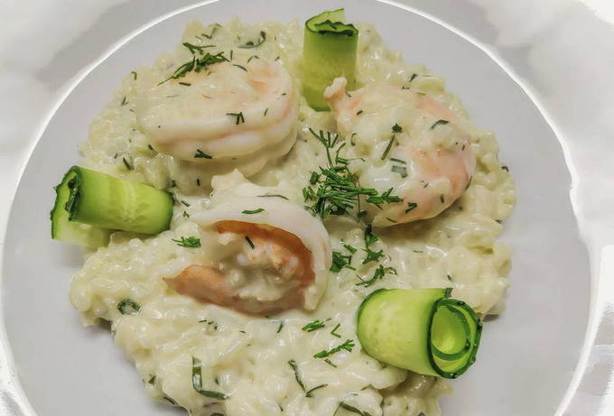 Risotto với tôm