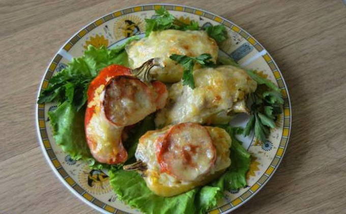Pebrots farcits al forn