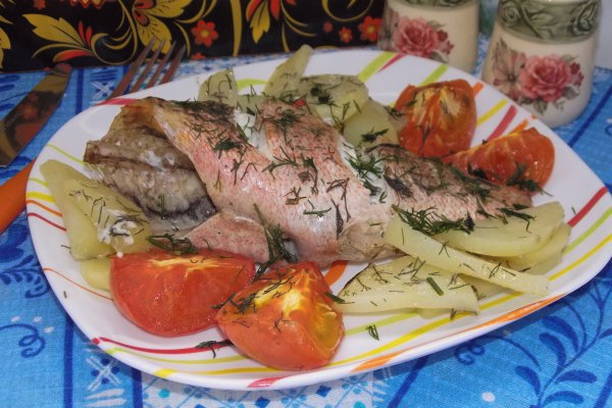 Zeebaars in de oven