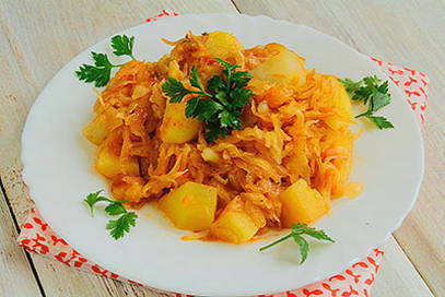 Nilagang repolyo na may patatas