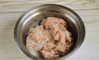Com cuinar un sucós schnitzel de porc? Col·loqueu la carn de porc picada en un bol a part, afegiu-hi sal i espècies al vostre gust, aboqueu-hi una mica de llet i pasteu bé amb la mà. A continuació, batem la carn picada diverses vegades perquè la seva textura sigui més uniforme i llisa.