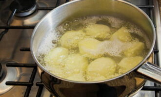 Klassieke Kystyby is heel eenvoudig te bereiden. Schil de aardappelen, doe ze in een pan, bedek ze met water en kook. Schil de ui, hak hem fijn en bak hem in plantaardige olie. Voeg hete melk, een beetje boter en gebakken uien toe aan de afgewerkte aardappelen. Maak een puree.
