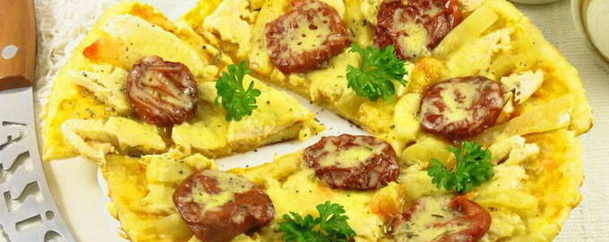 Pizza cu chefir într-o tigaie