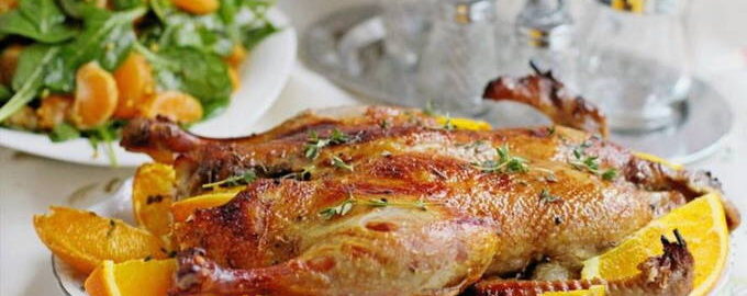 Ànec amb taronges al forn