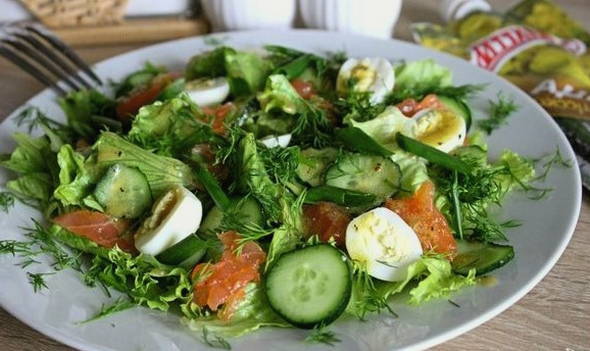 Salade met forel