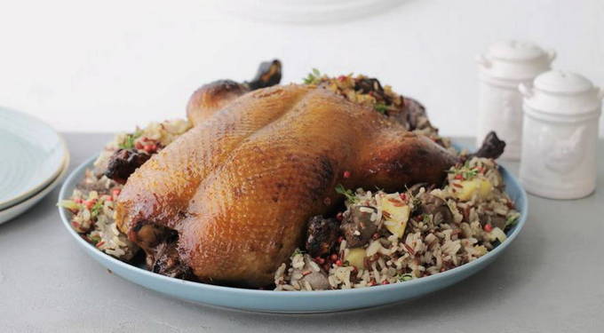 เป็ดกับข้าวในเตาอบ