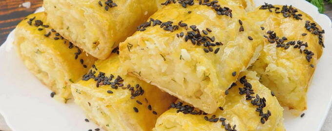 Pastissos de pasta de full al forn