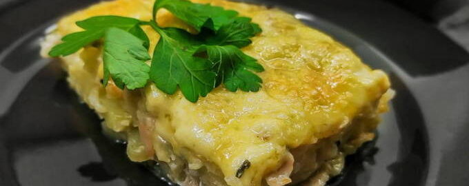 Patates amb cansalada al forn