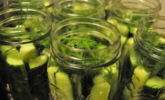 Un cop transcorregut el temps d'infusió, els cogombres estan ben col·locats als pots preparats, però no massa ajustats perquè quedin cruixents. Després s'aboquen amb adob juntament amb herbes. Els pots de cogombres s'esterileixen durant 20-25 minuts, com totes les conserves. A continuació, els pots es tanquen hermèticament, es col·loquen sobre les tapes i es deixen refredar completament sense embolicar-los amb un abric de pell. Els cogombres per llepar-se els dits amb el seu propi suc s'emmagatzemen bé en un lloc fosc i fresc i només es poden menjar després d'un mes. Preparacions delicioses i reeixides! Un cop transcorregut el temps d'infusió, els cogombres estan ben col·locats als pots preparats, però no massa ajustats perquè quedin cruixents. Després s'aboquen amb adob juntament amb herbes. Els pots de cogombres s'esterileixen durant 20-25 minuts, com totes les conserves.A continuació, els pots es tanquen hermèticament, es col·loquen sobre les tapes i es deixen refredar completament sense embolicar-los amb un abric de pell. Els cogombres per llepar-se els dits amb el seu propi suc s'emmagatzemen bé en un lloc fosc i fresc i només es poden menjar després d'un mes. Preparacions delicioses i reeixides!