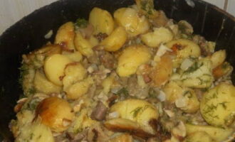 Servera kokt boletus stekt med potatis till lunch, komplettera rätten med färska grönsaker. Smaklig måltid!