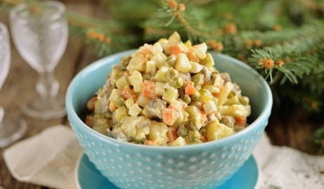 Salad Olivier với thịt