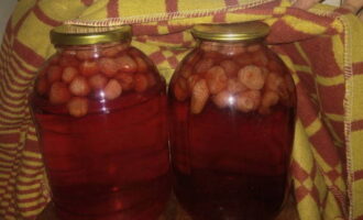Takpan ng mainit na kumot. Iwanan ang compote sa form na ito hanggang sa ganap itong lumamig.