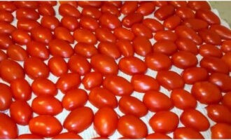 Els tomàquets secs al sol en oli per a l'hivern resultaran deliciosos si trieu els tomàquets adequats. Esbandiu-los bé amb aigua freda. A continuació, talleu-los a la meitat i convé treure les llavors amb una culleradeta. Col·loqueu les meitats de tomàquet sobre una tovallola neta, amb el costat tallat cap avall i deixeu-ho durant 2 hores per treure una mica del suc.