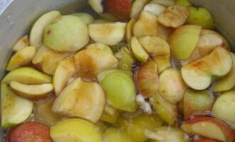 Snijd de appels doormidden en verwijder de zaaddoos.
