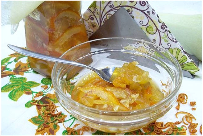 Zucchini jam na may orange para sa taglamig