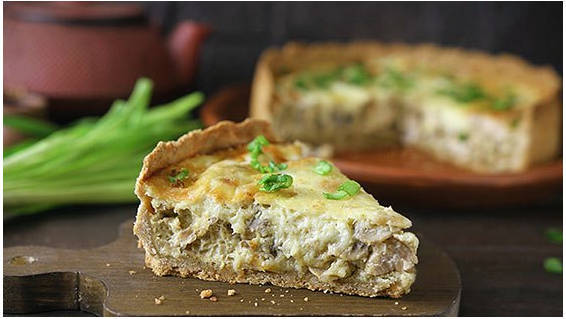 Quiche cu pui și ciuperci