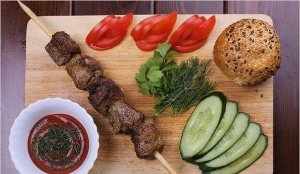 Fläsk shish kebab