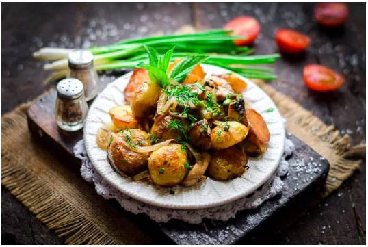 Aardappelen met champignons